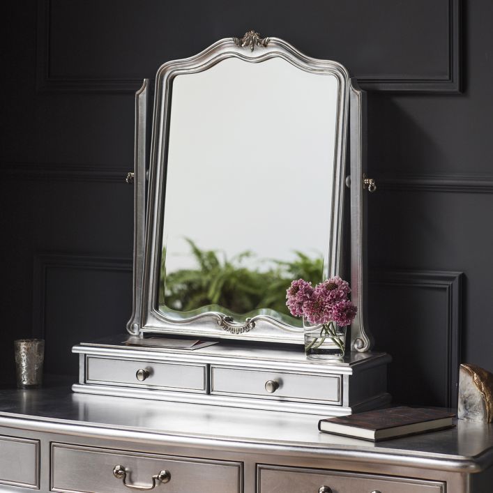 Silver Dressing Table Mirror Minier