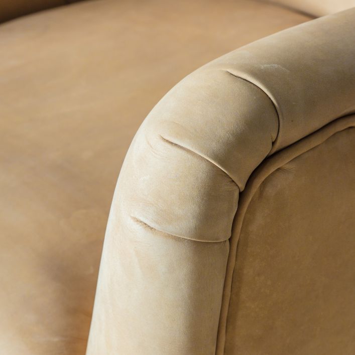 Saddle Tan Swivel Chair Lavaca