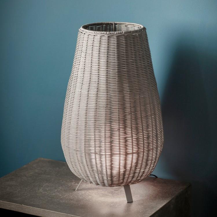 Bromley Grey Wicker Table Lamp