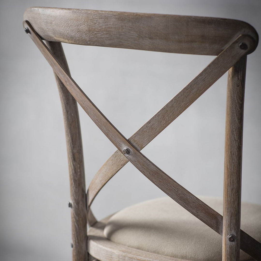 Set of 2 Dining Chair Natural Linen Fulton