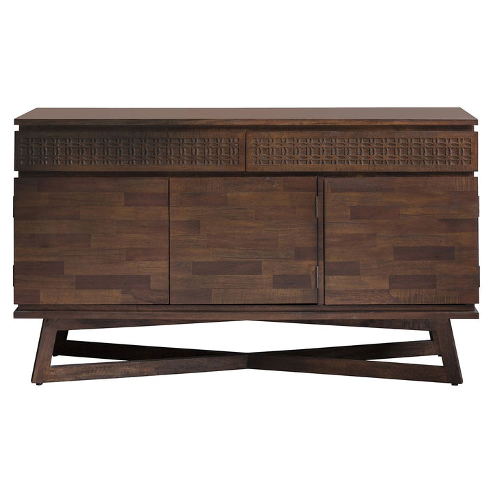 3 Door 2 Drawer Brown Sideboard Boho