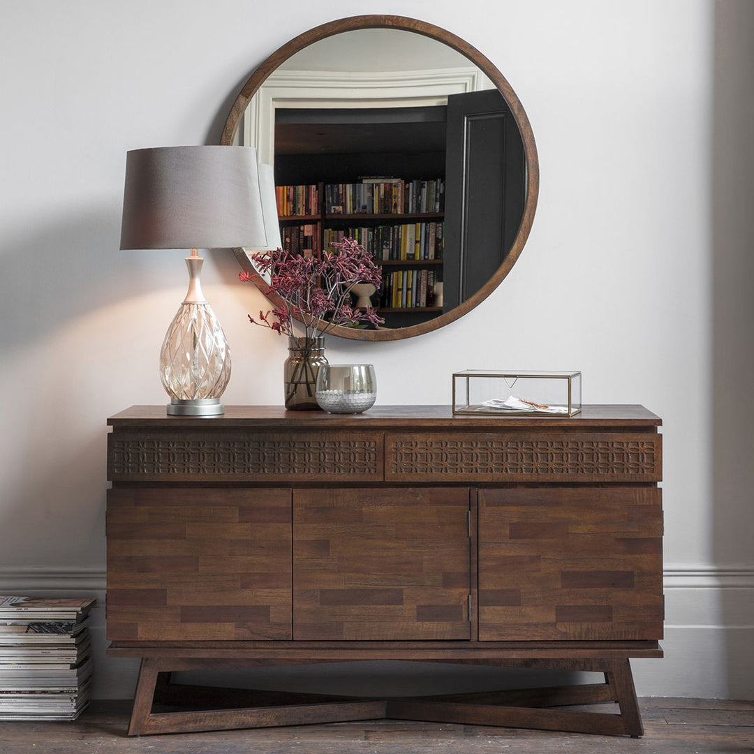 3 Door 2 Drawer Brown Sideboard Boho