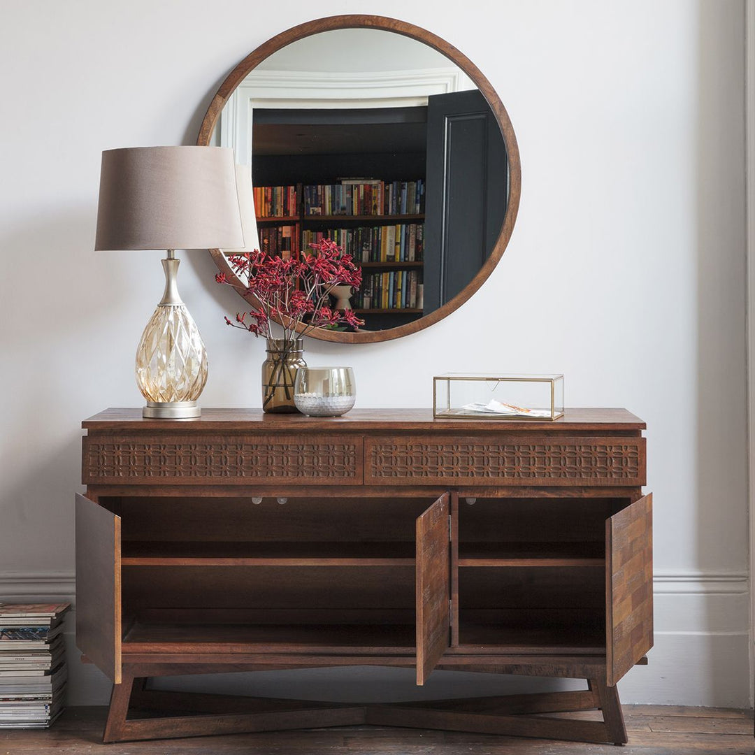 Boho 3 Door 2 Drawer Brown Sideboard