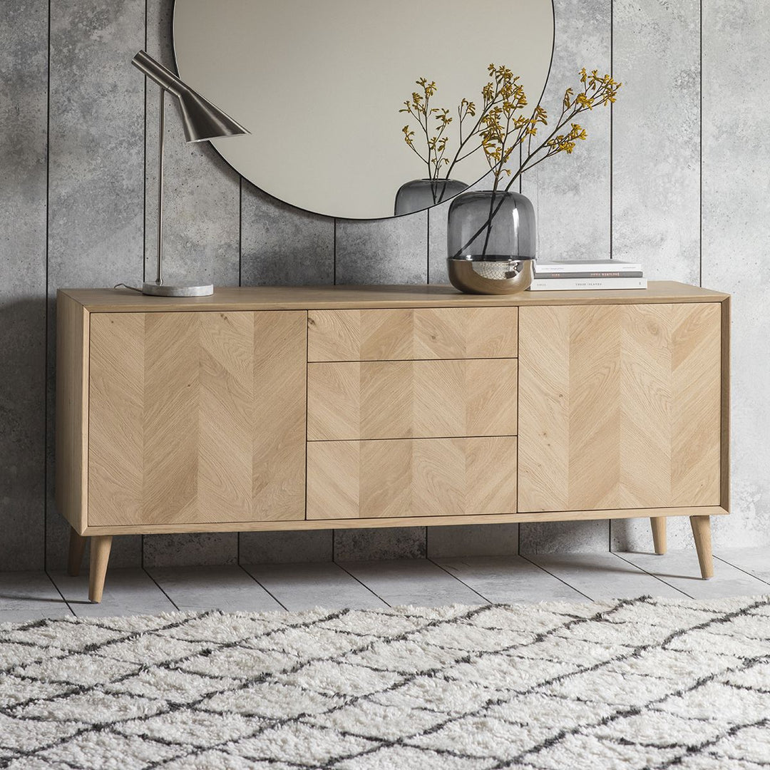 Milano 2 Door 3 Drawer Oak Sideboard