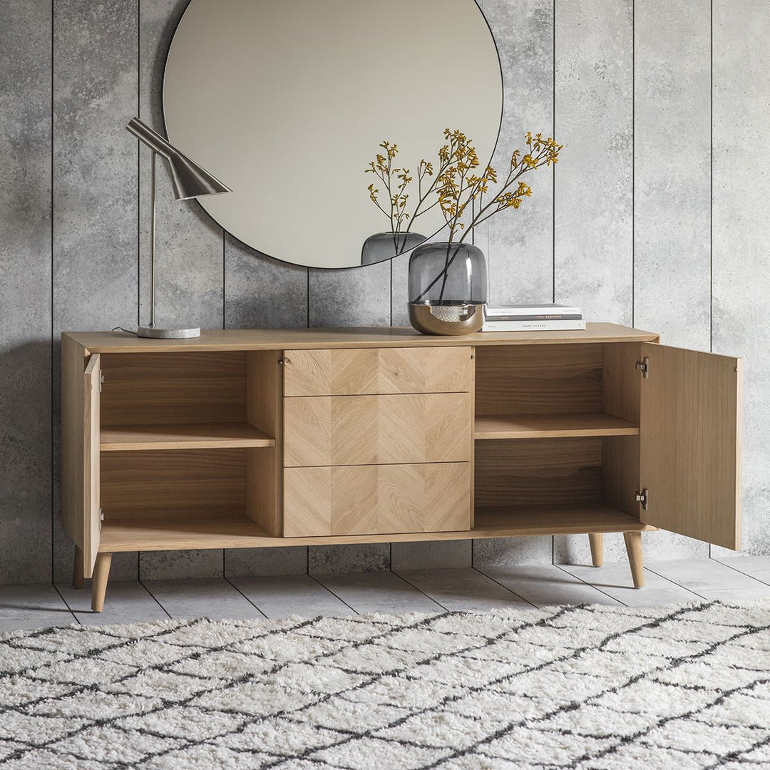 Milano 2 Door 3 Drawer Oak Sideboard