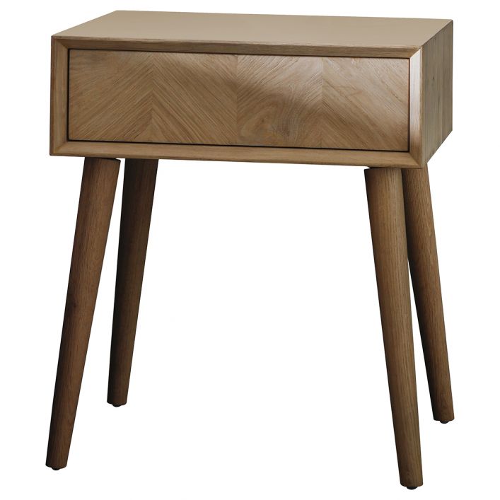 One Drawer Oak Bedside Table Luna