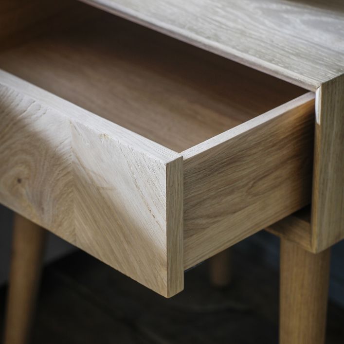 One Drawer Oak Bedside Table Luna