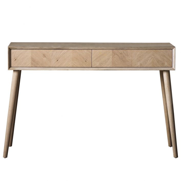 Two Drawer Oak Console Table Luna