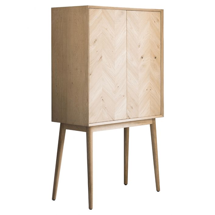 Two Door Oak Cocktail Cabinet Luna