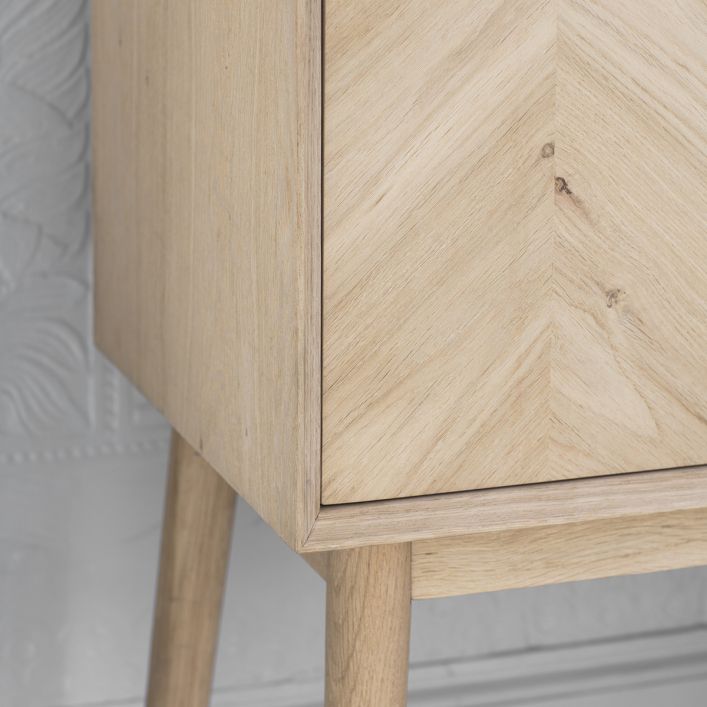 Two Door Oak Cocktail Cabinet Luna