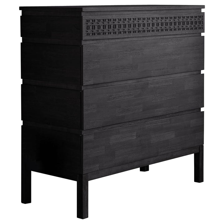 Pernell Black 4 Drawer Chest