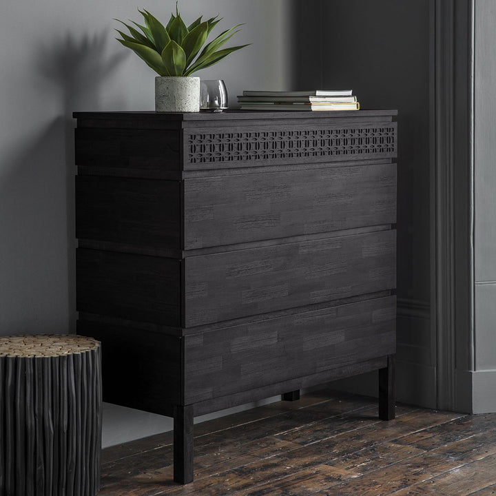 Pernell Black 4 Drawer Chest