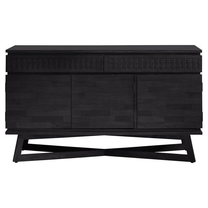 3 Door 2 Drawer Sideboard Black Pernell