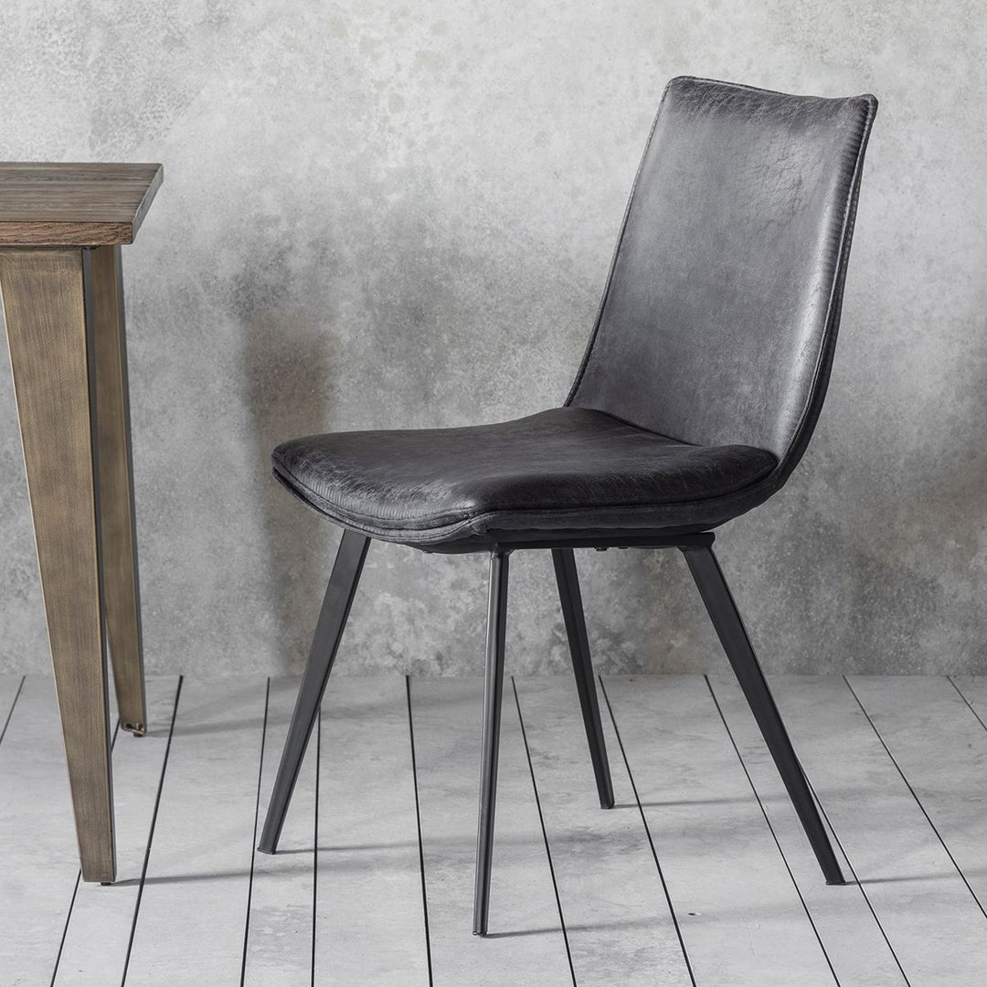 Grey Leather Dining Chair Eringil