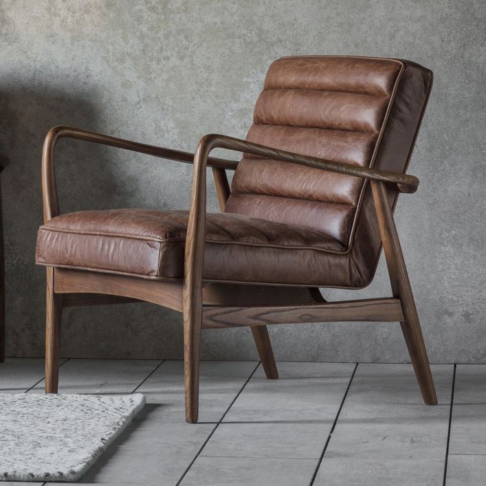 Datsun Armchair Vintage Brown Leather