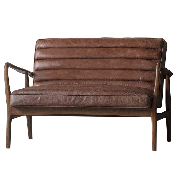 Adria Brown Leather Two Seater Sofa