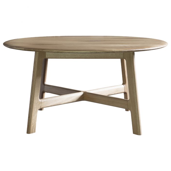 Light Oak Round Coffee Table Braxton