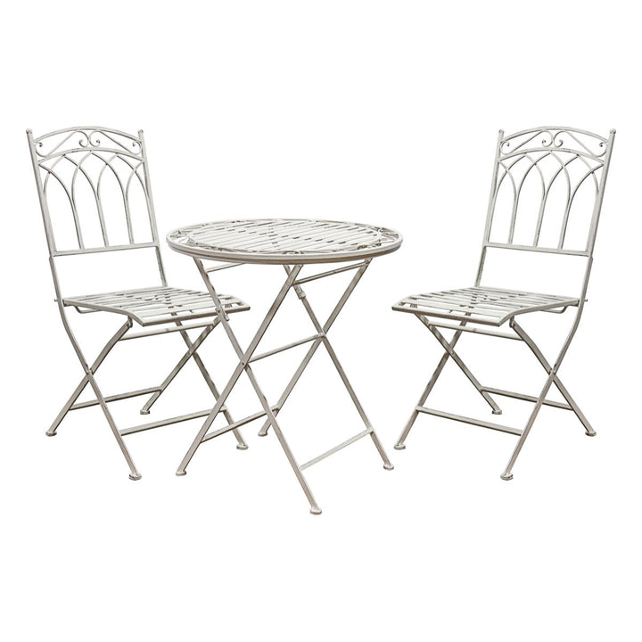 Metal Outdoor Bistro Set White Kinzie