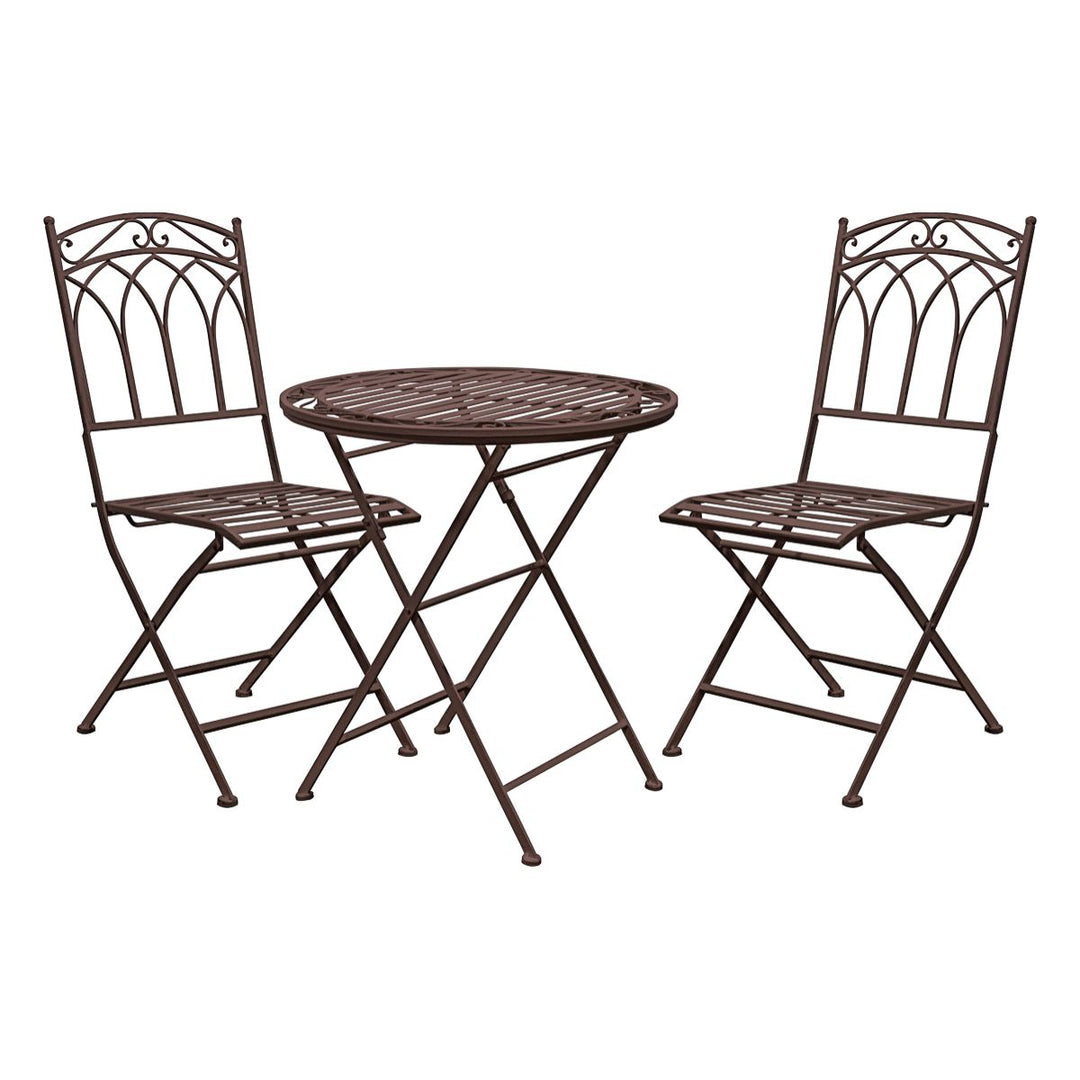 Metal Outdoor Bistro Set Brown Kinzie