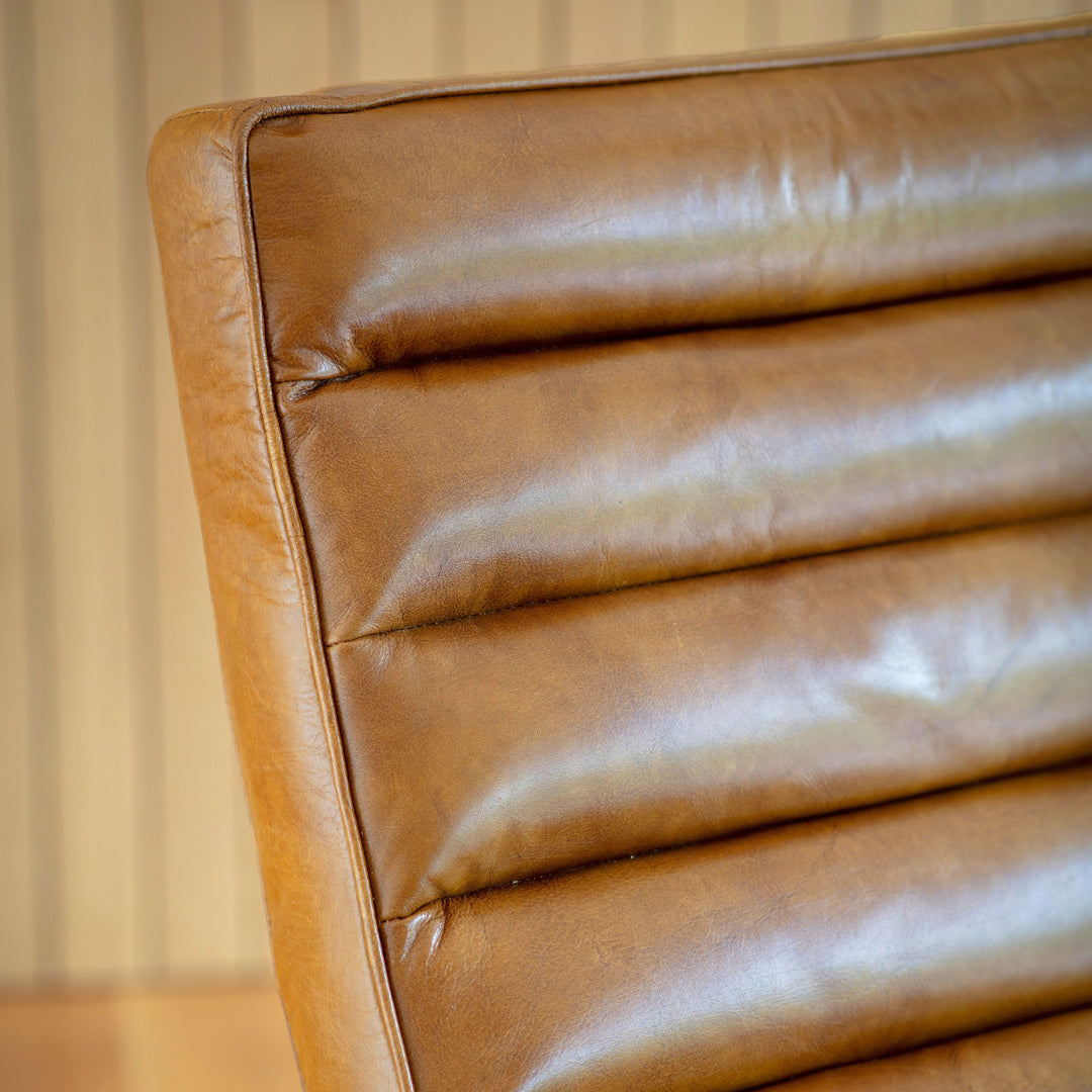 Brown Leather Lounger Dannely