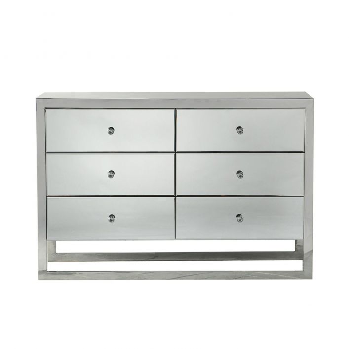 Casner Six Drawer Mirrored Chest