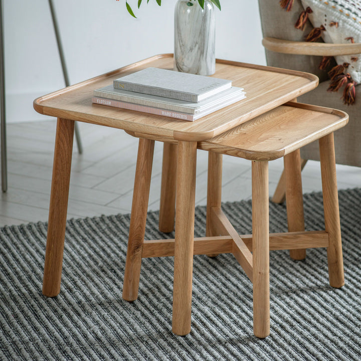 Nest of 2 Oak Tables Hennigan