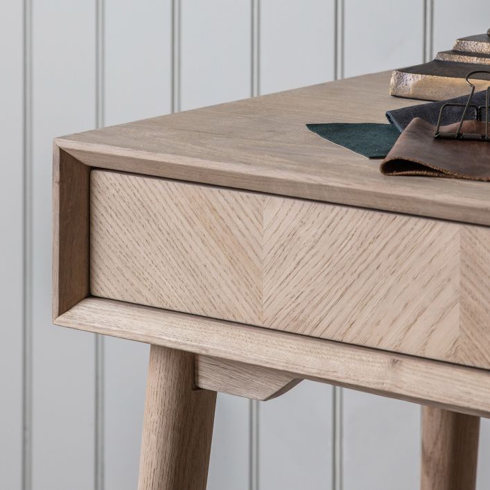 One Drawer Oak Desk Luna