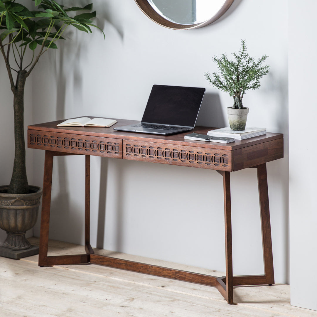 Pernell Brown 2 Drawer Desk