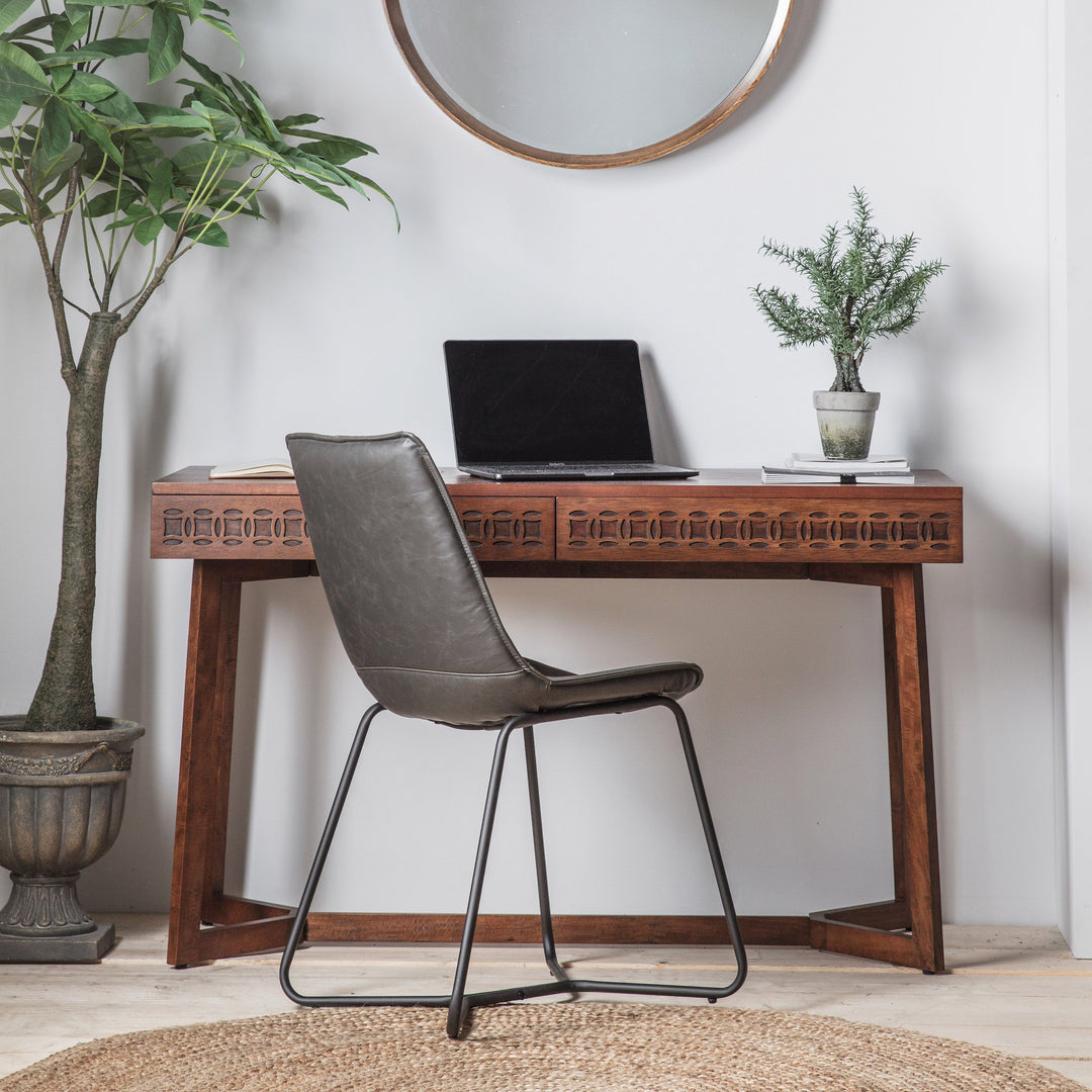 Pernell Brown 2 Drawer Desk