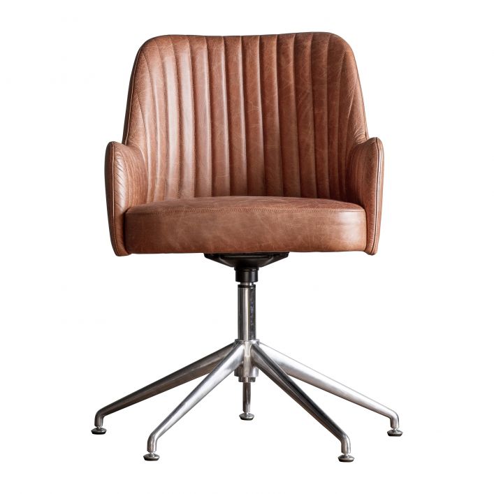 Vintage Brown Swivel Chair Loftus