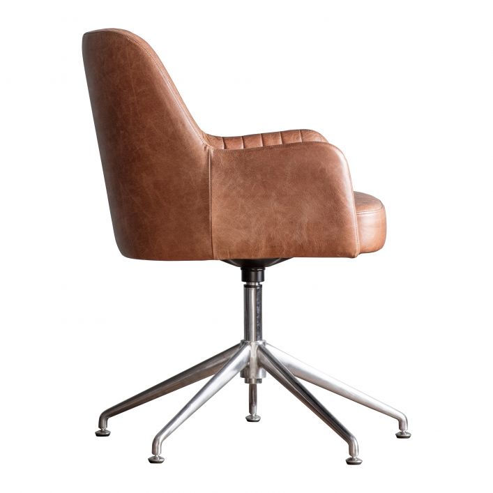 Vintage Brown Swivel Chair Loftus