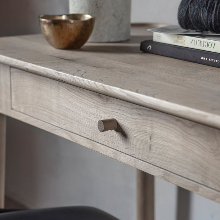 One Drawer Oak Desk Grey Hennigan