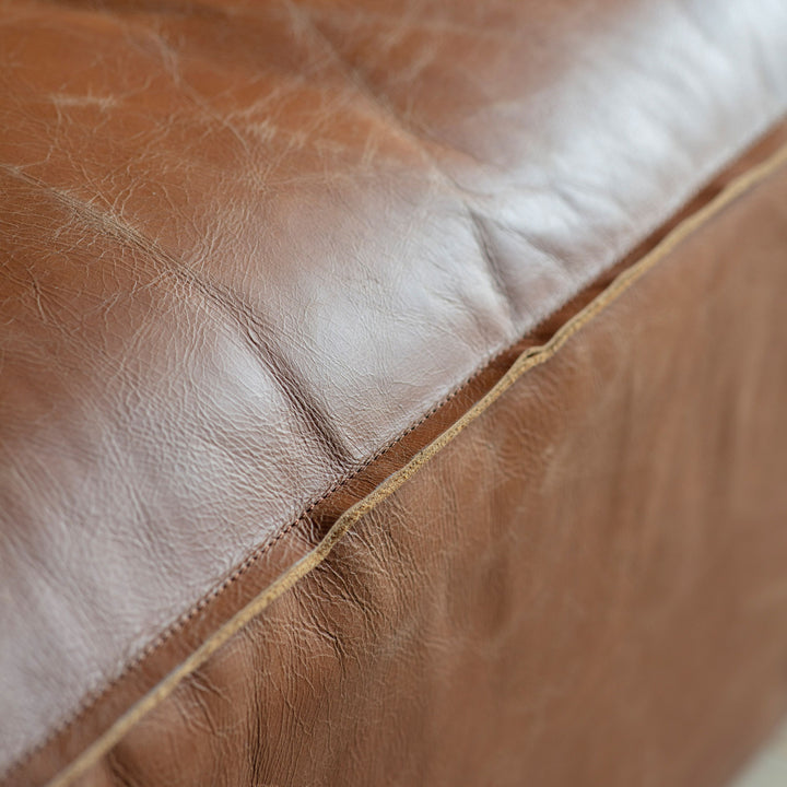 Sofa Vintage Brown Leather Cutshall