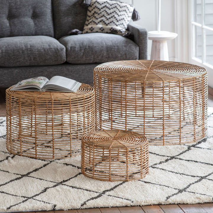 Rattan Coffee Tables Set of 3 Davyon