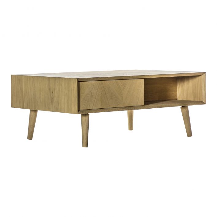 Two Drawer Oak Coffee Table Luna