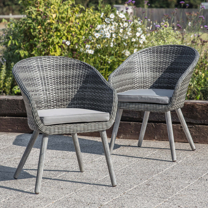 Outdoor Chair Set of 2 Washed Grey Carnany