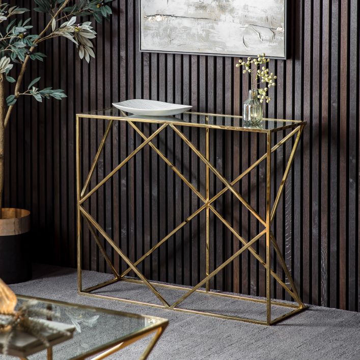 Gold Console Table Shameka