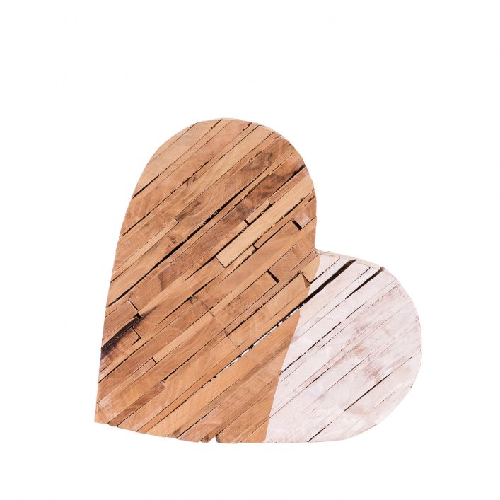 Wood Block Heart