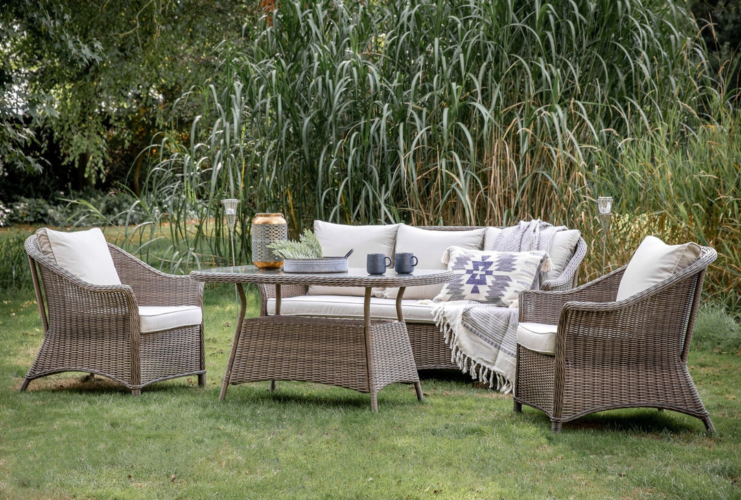 5 Seater Lounge Dining Set Natural Petra