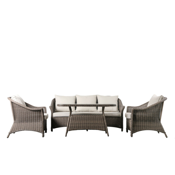 5 Seater Lounge Dining Set Natural Petra