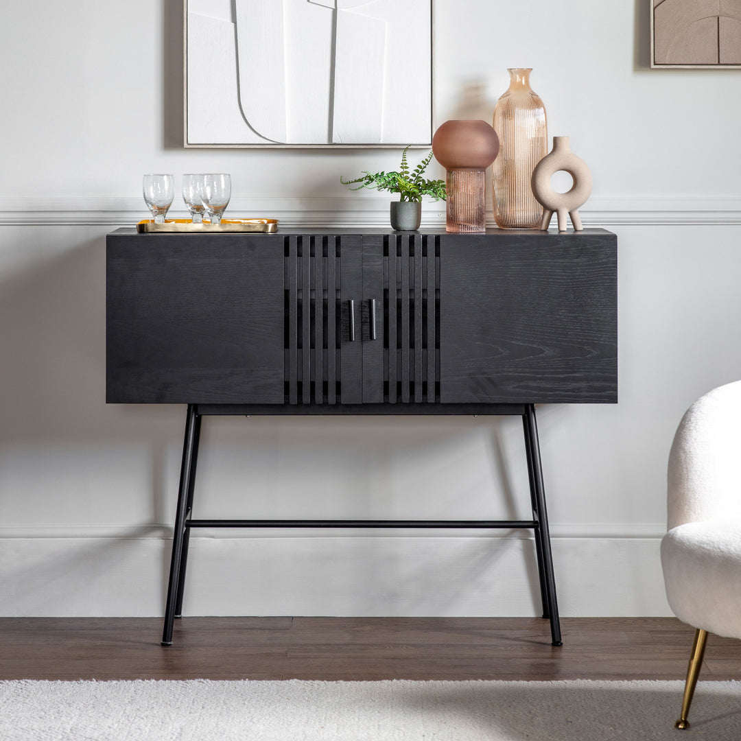 Two Door Sideboard Matt Black Janney