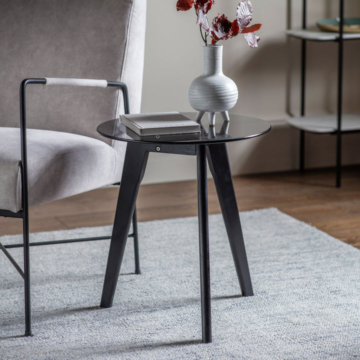 Black Round Side Table Adda