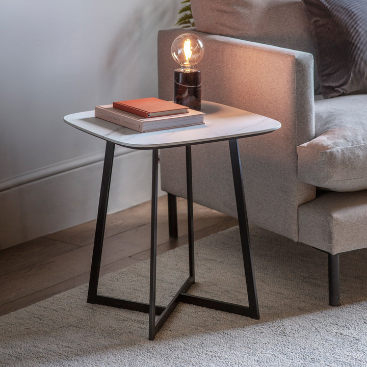Side Table White Marble Daytwon
