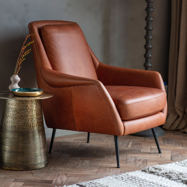 Brown Leather Armchair Gail