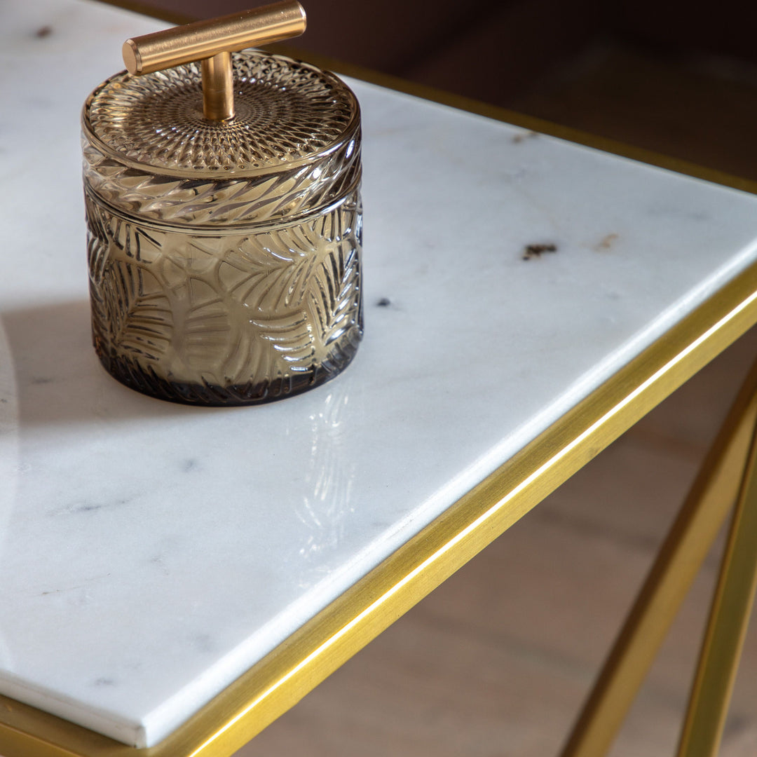 Marble Side Table Gold Canby