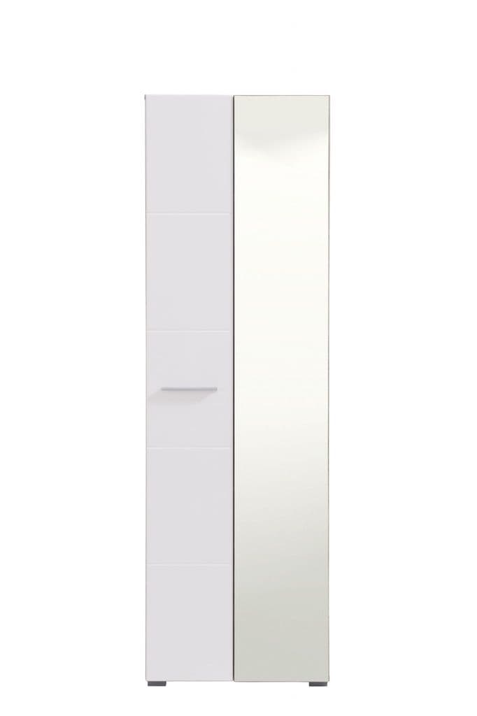 White Mirrored Narrow Wardrobe Almira