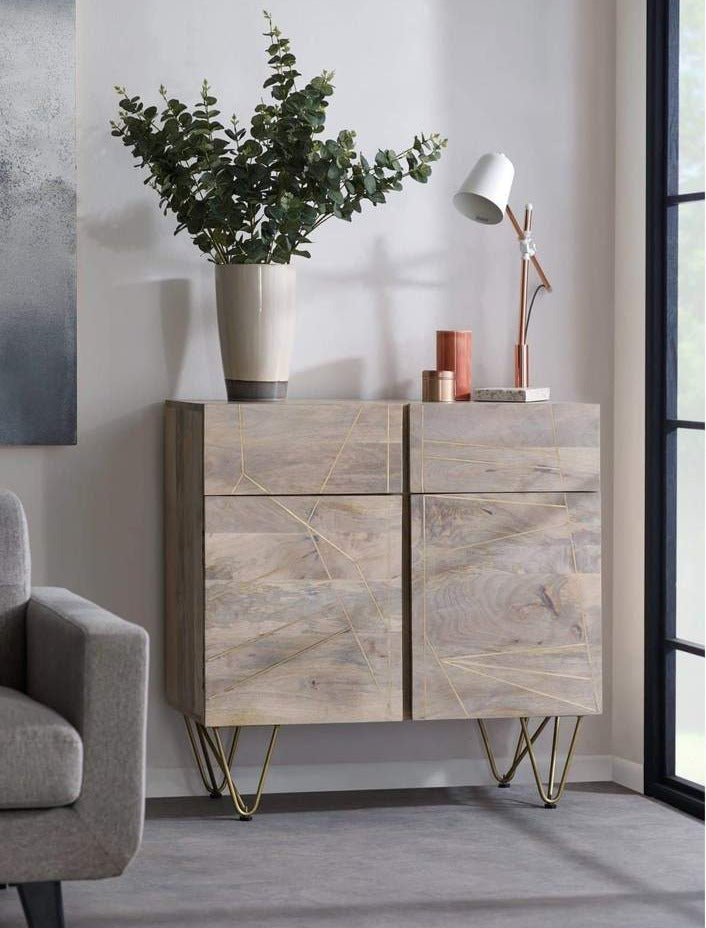 Light Gold 2 Door Medium Sideboard