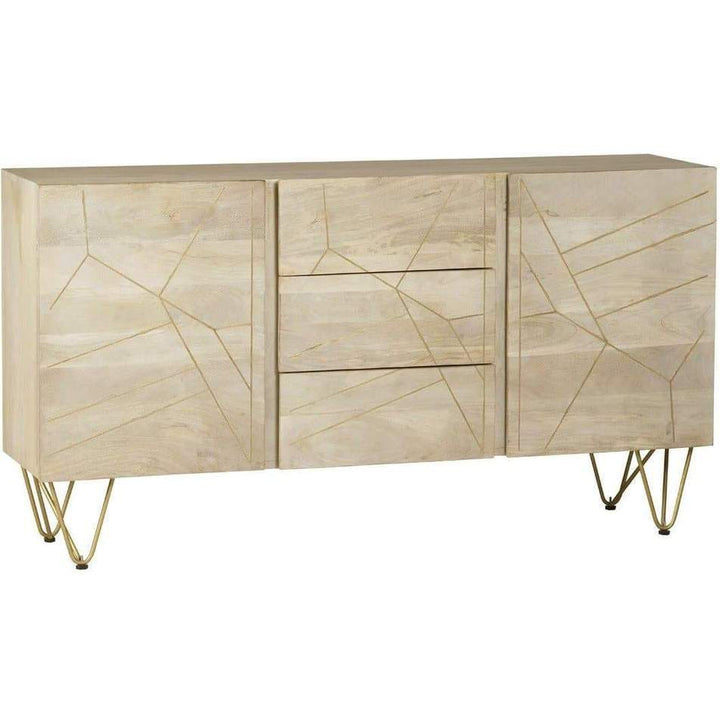 Light Gold Extra Large Sideboard 3 Drawers and 2 Doors