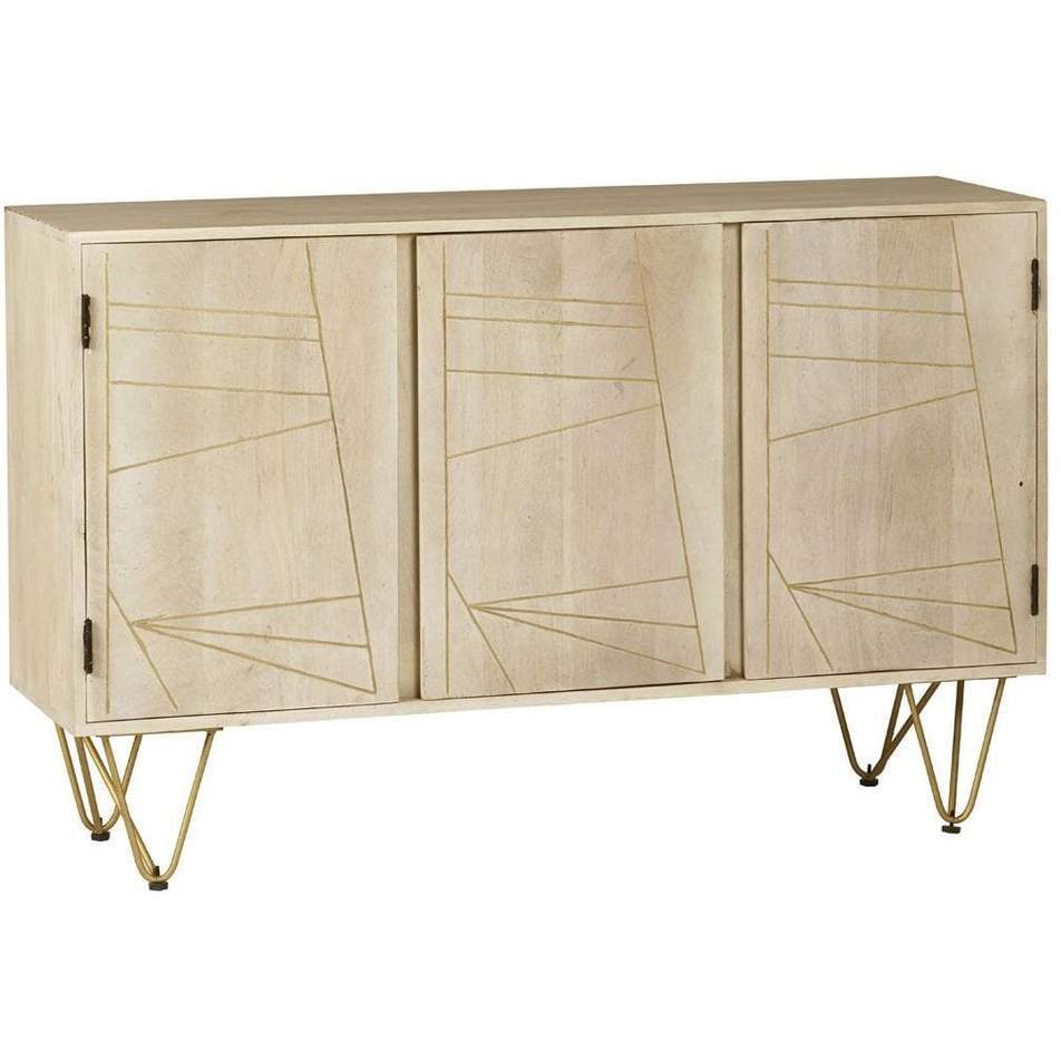 Light Gold Large Sideboard 3 Doors
