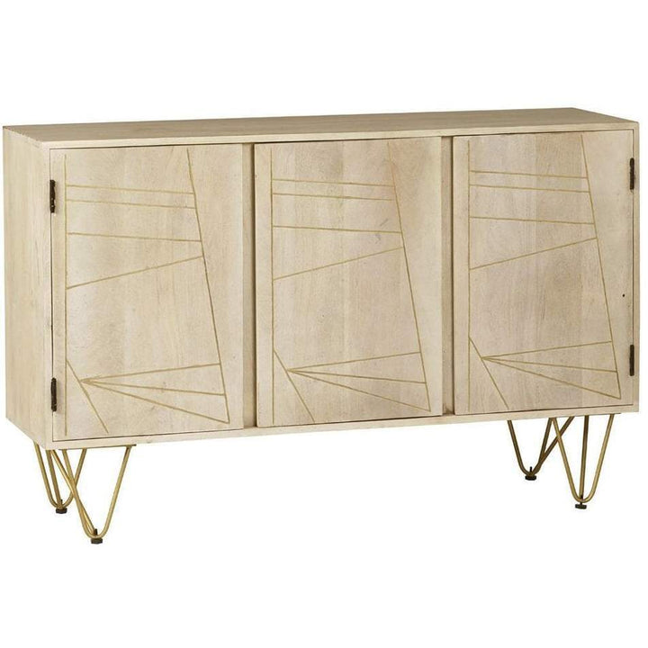 Light Gold Large Sideboard 3 Doors